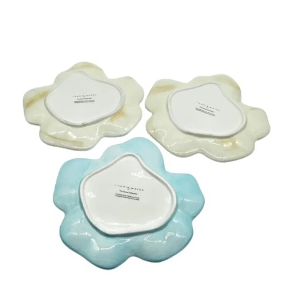 Laurie Gates Casual Collection Flower Petal Ceramic Plates (3)